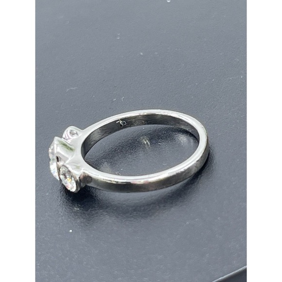 Swarovski Three Round Bezel Set Crystals Ring Sz 8.5 - Picture 10 of 11